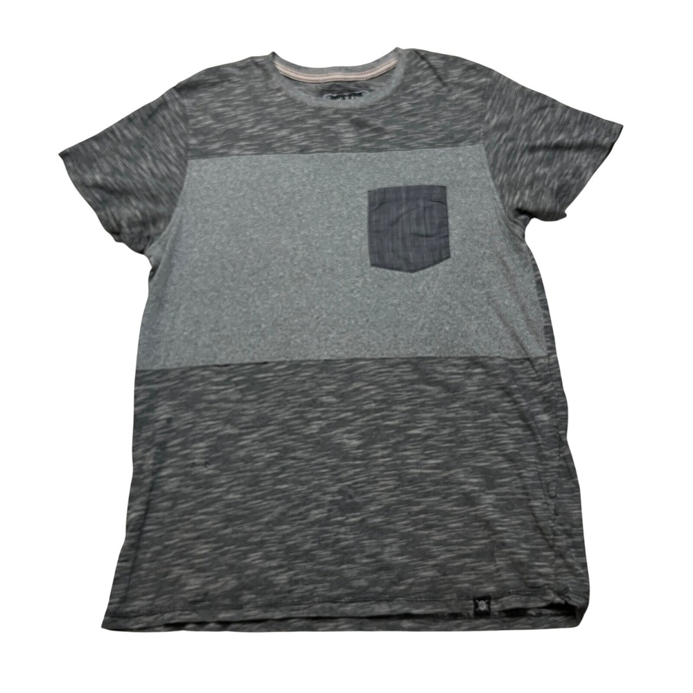 Raw Yarn Industries T Shirt Mens Large Gray Colorblock Pocket Slub Knit Tee